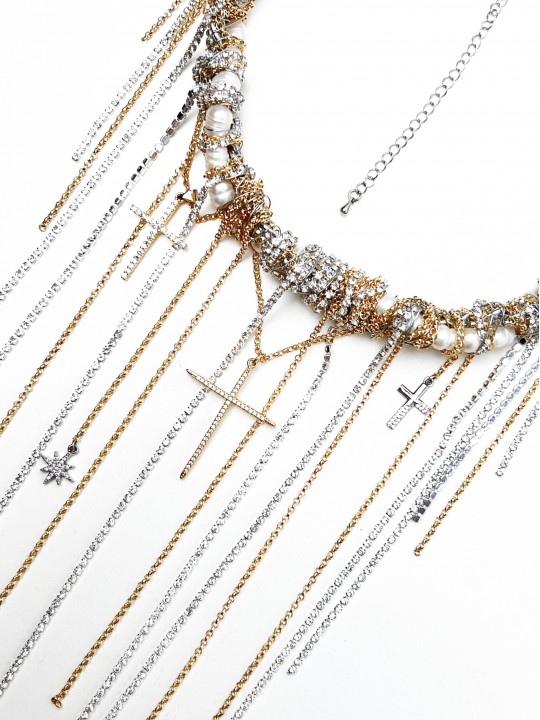 Колье Кресты золото-1