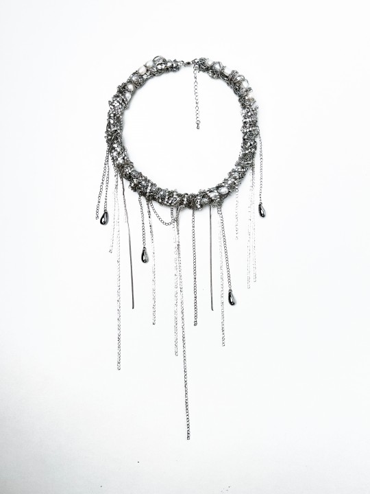 Колье Капли серебро-2