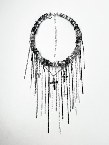 Колье Кресты черный