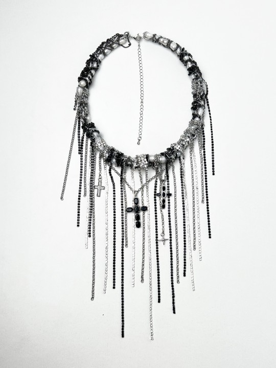 Колье Кресты черный