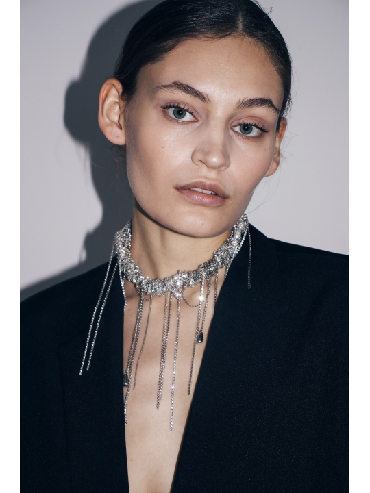 Колье Капли серебро