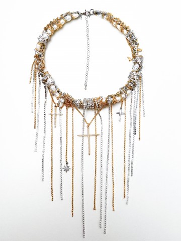 Колье Кресты золото