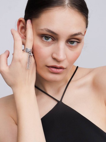 Кольцо c  подвеской звезда