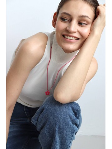 Подвеска цветок розовый S