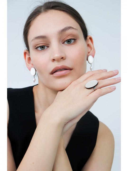 Серьги Elegance ellipse с жемчугом