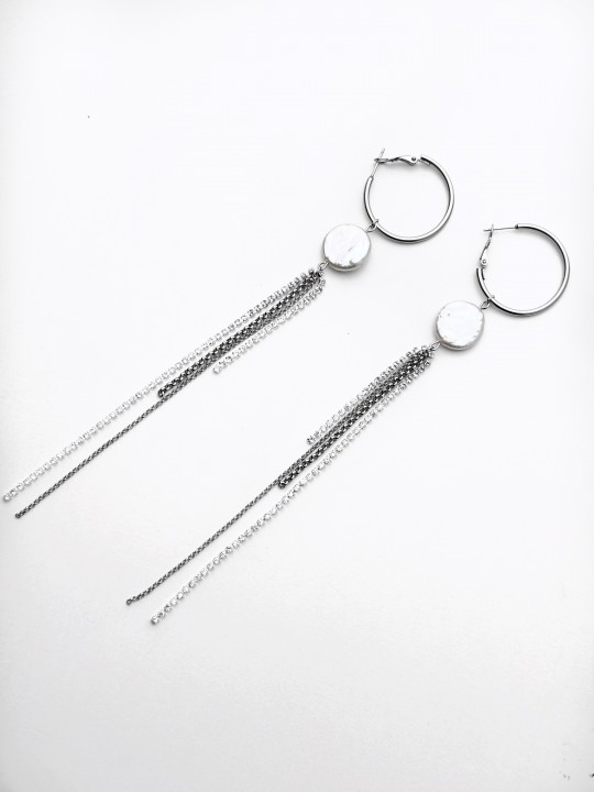 Серьги кольца с барочным жемчугом-5