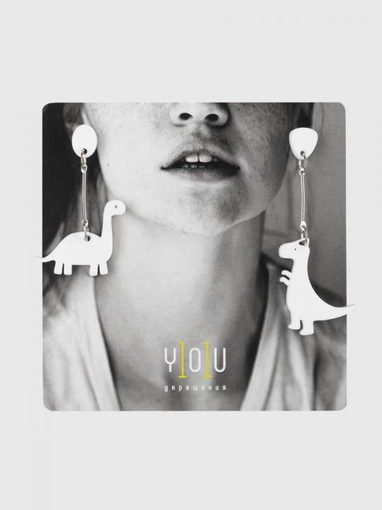 Серьги детские Дино-1