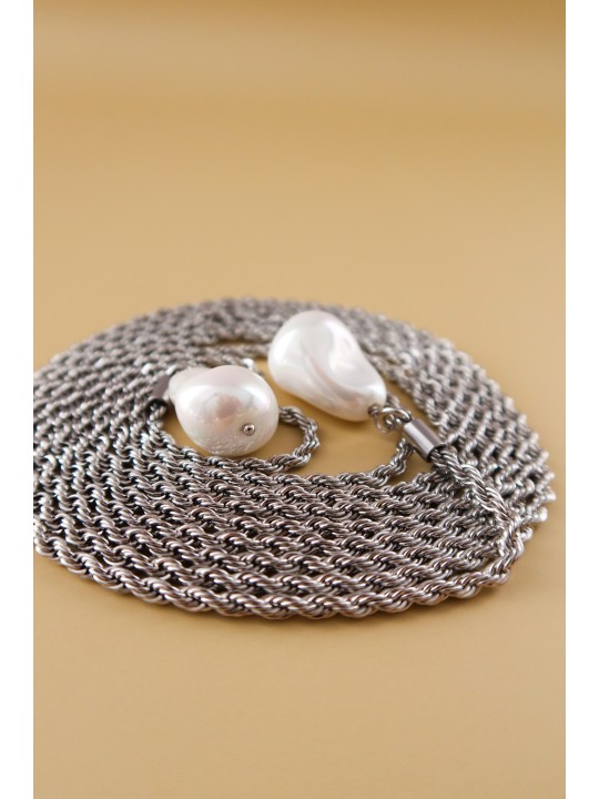 Колье верёвка с барочным жемчугом-3