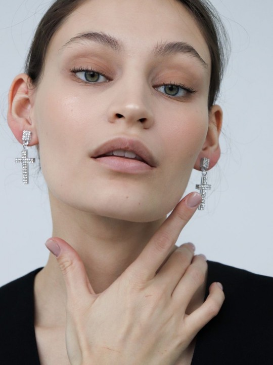 Серьги Crystal Крестики-3