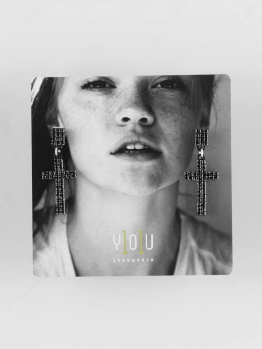 Серьги Crystal Крестики-3