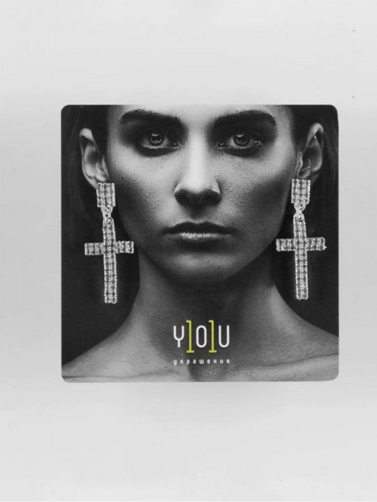 Серьги Crystal Крестики-4