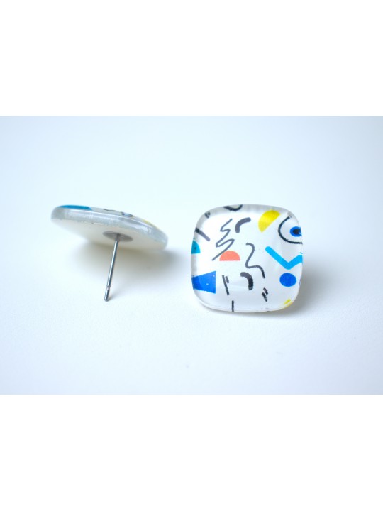 Серьги Print lozenges mini-1