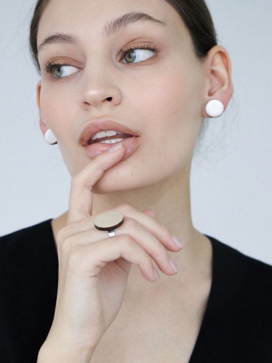 Серьги Wood circle 15-1