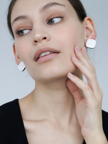 Серьги Wood lozenges mini