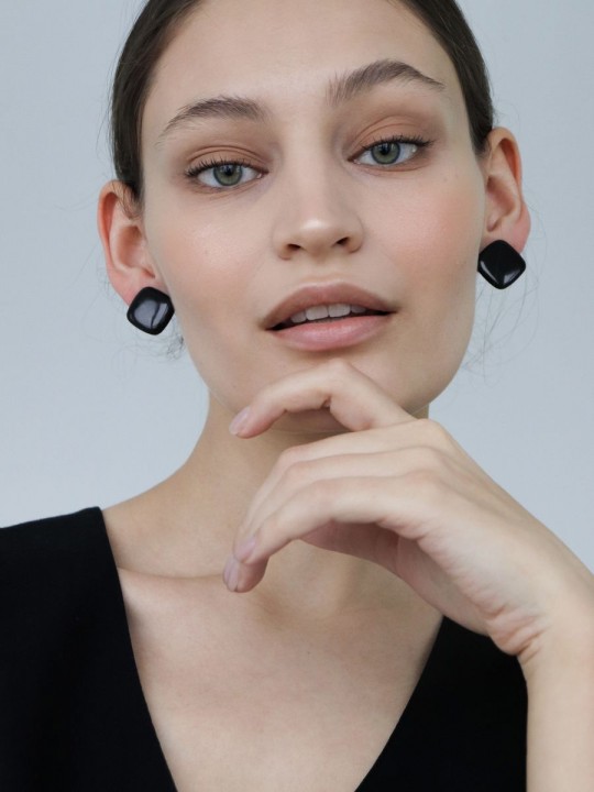 Серьги Wood lozenges mini