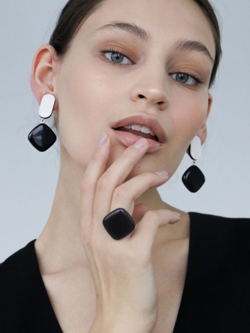 Серьги Wood squares fly