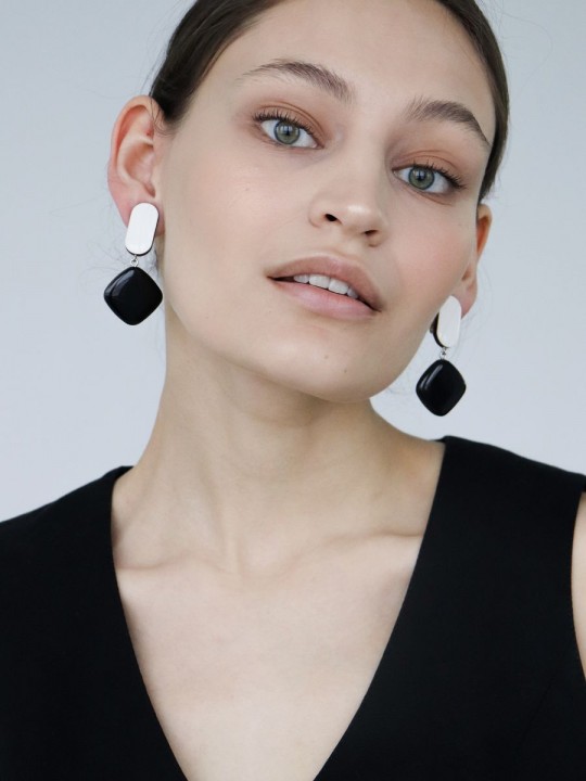 Серьги Wood squares fly-2