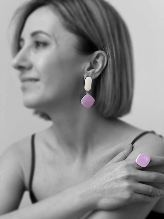 Серьги Wood squares fly-1