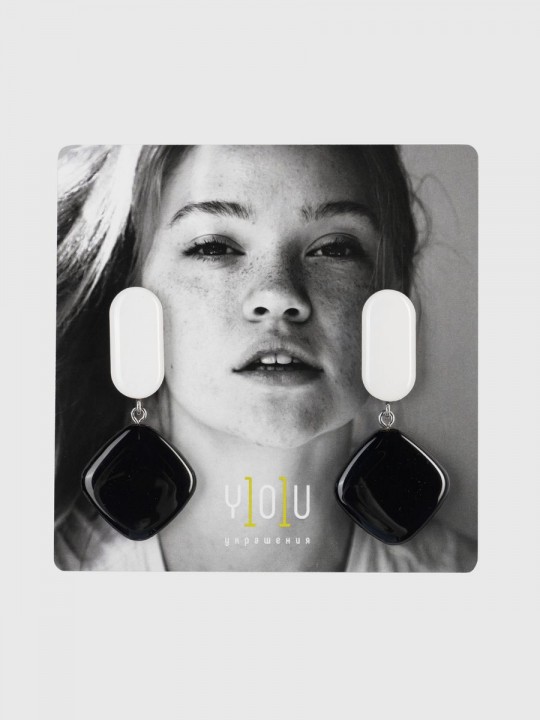 Серьги Wood squares fly-1