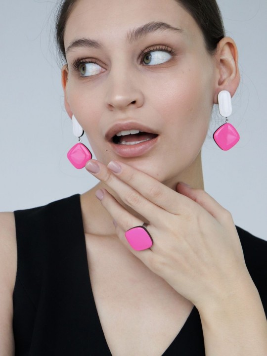 Серьги Wood squares fly-4