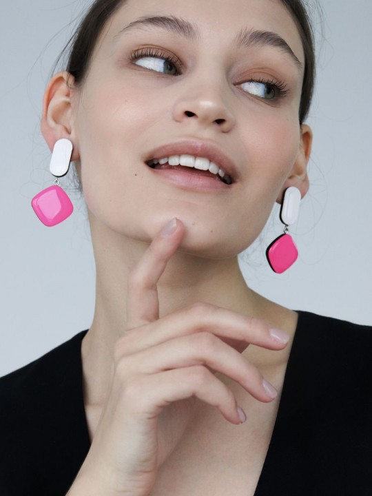 Серьги Wood squares fly-2