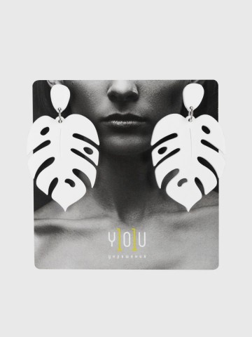 Серьги Minimalism Монстеры