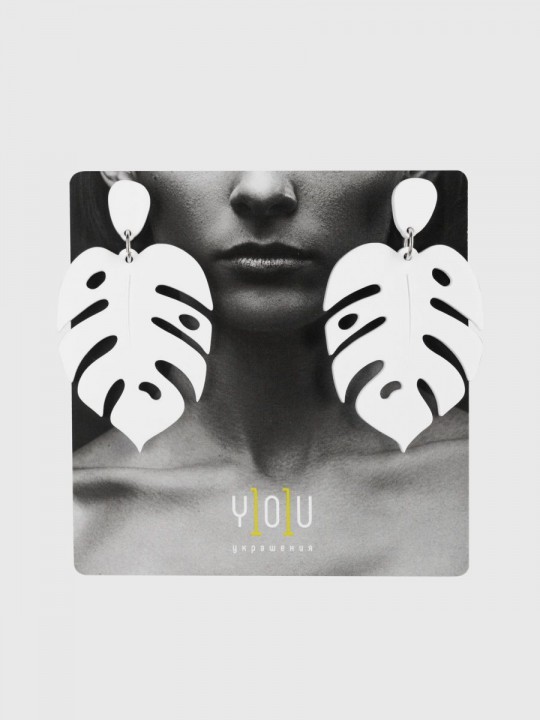 Серьги Minimalism Монстеры