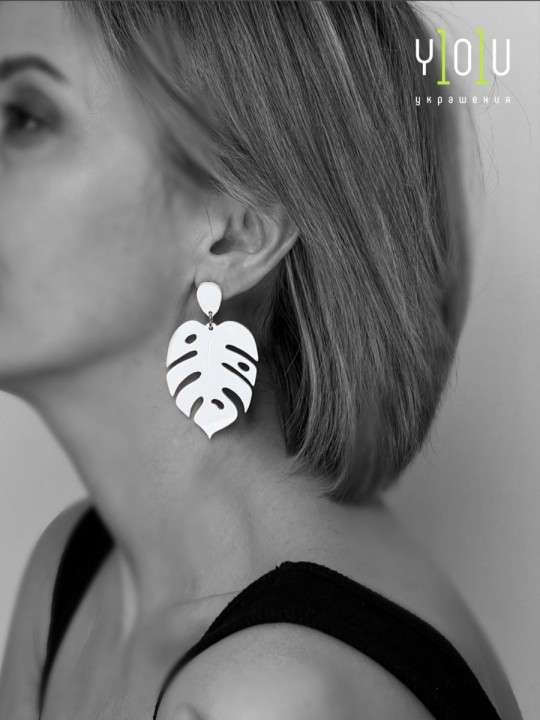 Серьги Minimalism Монстеры-1