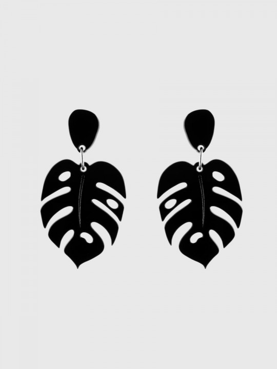 Серьги Minimalism Монстеры уменьшенные-2
