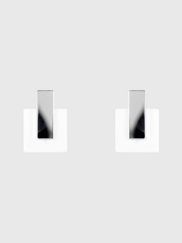 Серьги Minimalism Квадраты с зеркальной вставкой
