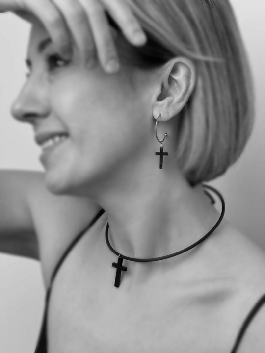 Серьги Minimalism Крестики-1