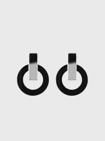 Серьги Minimalism Круги с зеркальной вставкой
