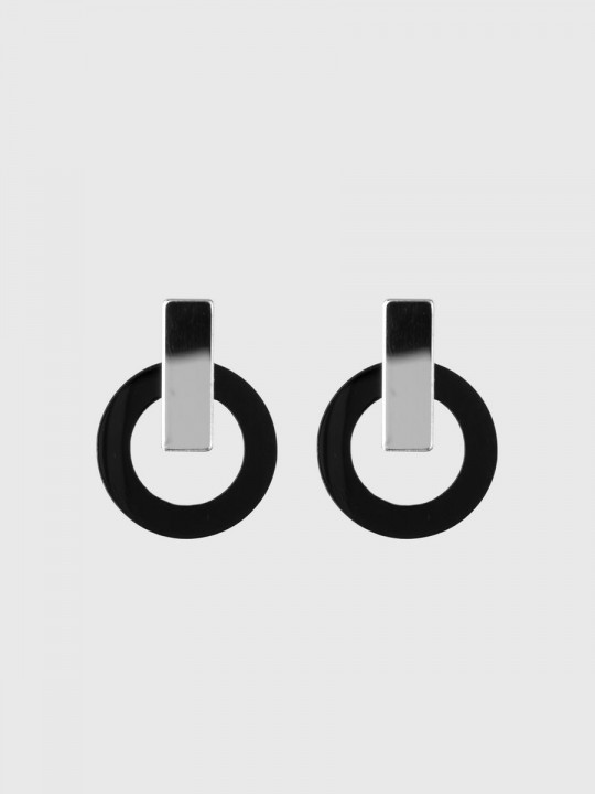 Серьги Minimalism Круги с зеркальной вставкой