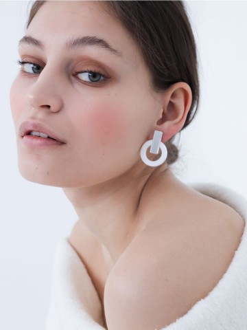 Серьги Minimalism Круги с зеркальной вставкой