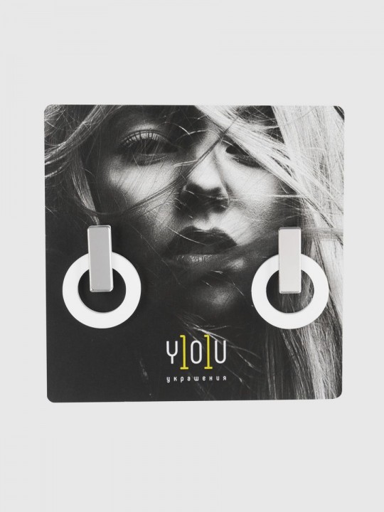 Серьги Minimalism Круги с зеркальной вставкой-1