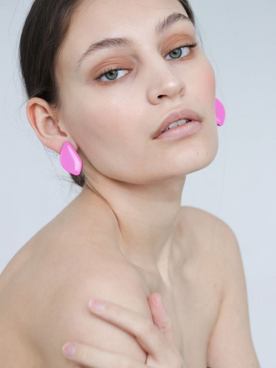 Серьги Wood Лепестки миндаля-3