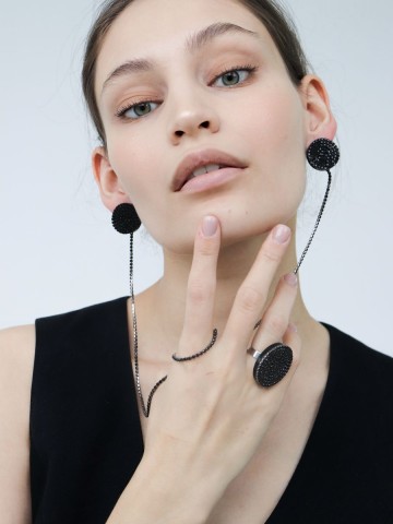 Серьги Crystal chain