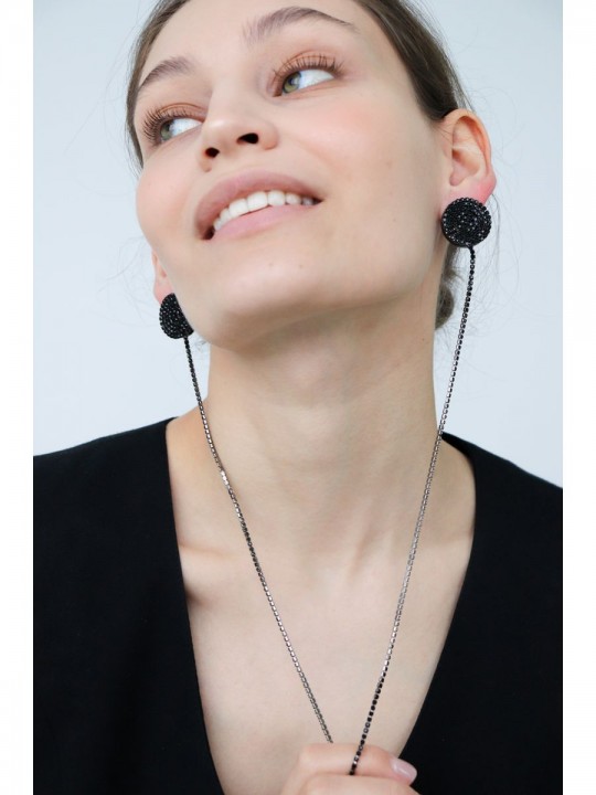 Серьги Crystal chain-4