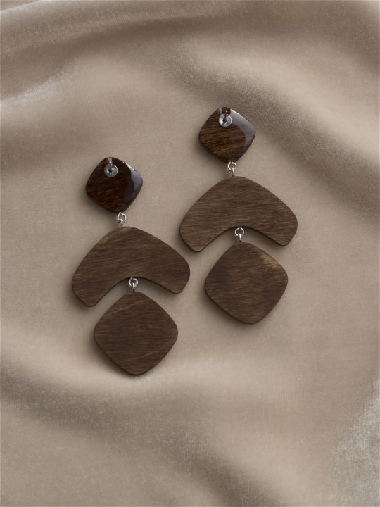 Серьги Wood boomerang fly-3