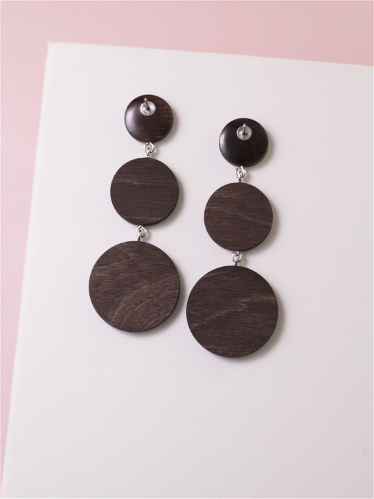 Серьги Wood growing circles-1