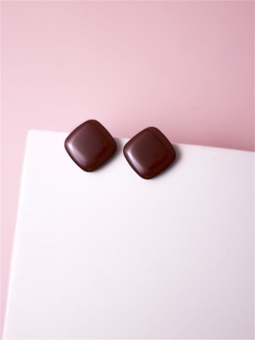 Серьги Wood lozenges mini