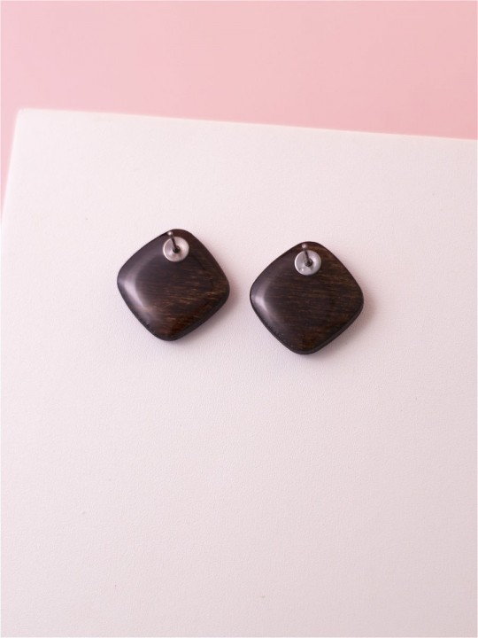 Серьги Wood lozenges mini-1