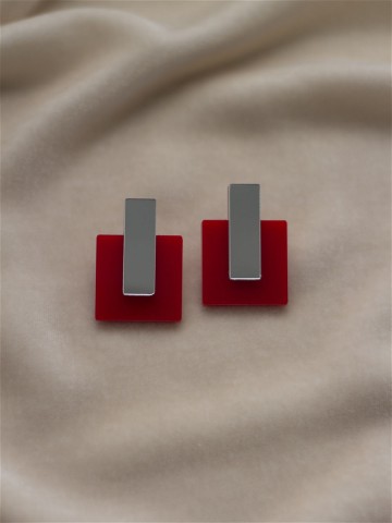 Серьги Minimalism Квадраты с зеркальной вставкой
