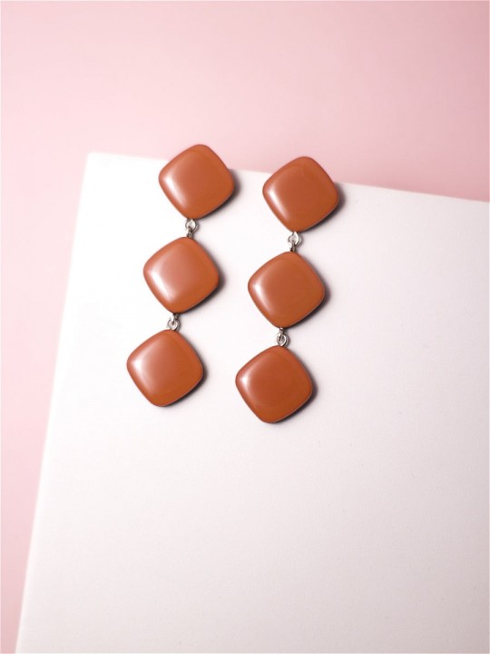 Серьги Wood lozenges 3 fly