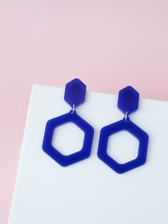 Серьги Minimalism Шестигранники