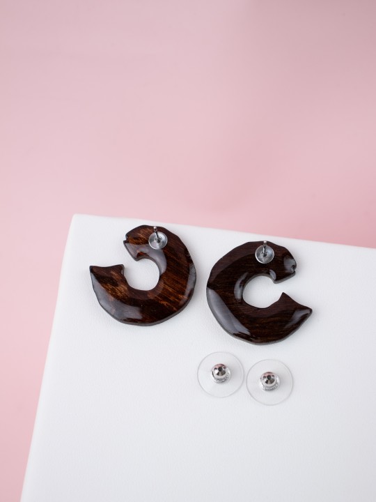 Серьги Wood NY mini-2