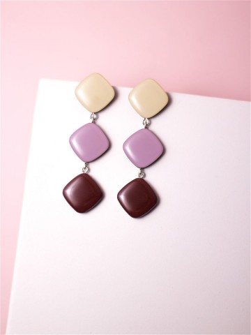 Серьги Wood lozenges 3 fly