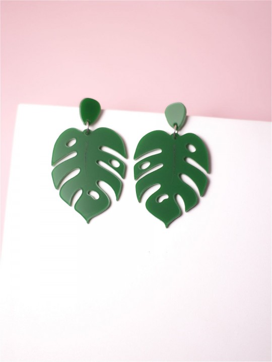 Серьги Minimalism Монстеры