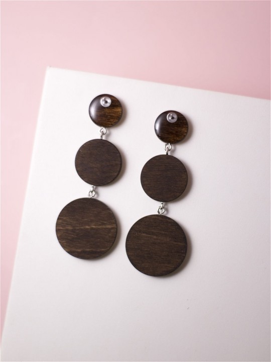 Серьги Wood growing circles-1
