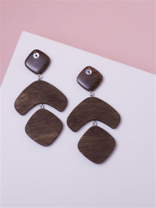 Серьги Wood boomerang fly-1